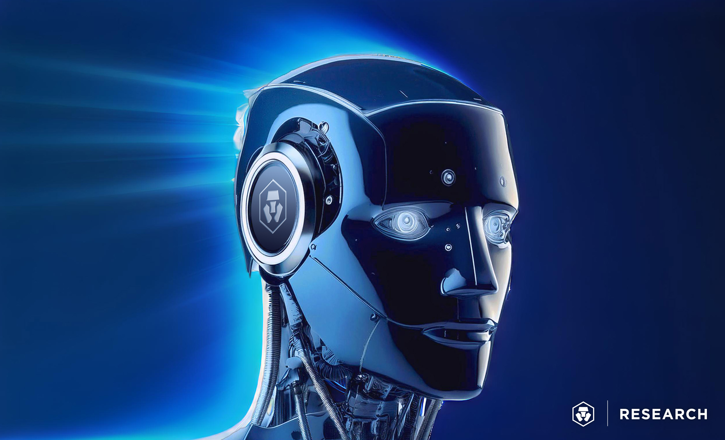 Futuristic AI agent securing crypto wallet in DeFi trading environment, showcasing MPC technology and autonomous blockchain security for 2026
